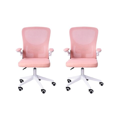 Kit 02 Cadeiras Escritório Rodizio Office Bytes Rosa