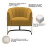 Poltrona Decorativa Sala de Estar Recepção Mavie Base de Ferro Preto Suede Mostarda - Amarena Móveis - 4
