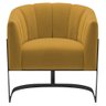 Poltrona Decorativa Sala de Estar Recepção Mavie Base de Ferro Preto Suede Mostarda - Amarena Móveis - 6