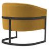 Poltrona Decorativa Sala de Estar Recepção Mavie Base de Ferro Preto Suede Mostarda - Amarena Móveis - 7