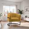 Poltrona Decorativa Sala de Estar Recepção Mavie Base de Ferro Preto Suede Mostarda - Amarena Móveis - 2