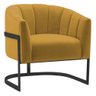 Poltrona Decorativa Sala de Estar Recepção Mavie Base de Ferro Preto Suede Mostarda - Amarena Móveis - 1