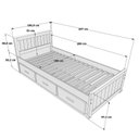 Ver imagem 4 de Cama Solteirão 03 Gavetas - Madeira Maciça Amendoa