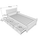 Ver imagem 6 de Cama Solteirão 03 Gavetas - Madeira Maciça Amendoa