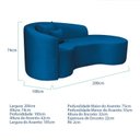 Ver imagem 3 de Recamier Curvo Orgânico 200cm 3 Lugares Lado Direito para Sala de Estar Linho Londres