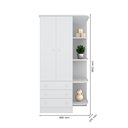 Ver imagem 3 de Conjunto Berço Reto, Guarda Roupa e Cômoda Sapateira Branco