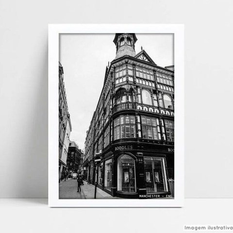 Quadro Decorativo Monumento Manchester - Branco - 20x30cm