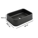 Ver imagem 6 de Cuba Banheiro Apoio Canto Arredondado Plástico 44x28x10,5cm Preto