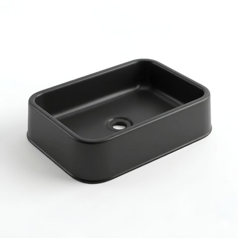 Cuba Banheiro Apoio Canto Arredondado Plástico 44x28x10,5cm Preto