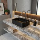 Ver imagem 2 de Cuba Banheiro Apoio Canto Arredondado Plástico 44x28x10,5cm Preto