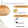 3 Pendente Fibra Natural Artesanal Boho Bambu Fib01 - 5