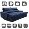 Sofá Retrátil e Reclinável 2,35m Molas Ensacadas Cama inBox Elegance com ThermoGel Velusoft Azul - 3