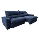 Ver mais imagens de Sofá Retrátil e Reclinável 2,35m Molas Ensacadas Cama inBox Elegance com ThermoGel Velusoft Azul
