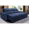 Sofá Retrátil e Reclinável 2,35m Molas Ensacadas Cama inBox Elegance com ThermoGel Velusoft Azul - 1