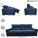 Ver imagem 2 de Sofá Retrátil e Reclinável 2,35m Molas Ensacadas Cama inBox Elegance com ThermoGel Velusoft Azul