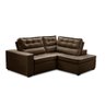 Sofá de Canto Retrátil e Reclinável com Molas LD 2,50x2,00m Viviane Suede Marrom Madelina Decor - 5