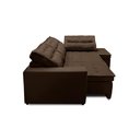 Ver imagem 4 de Sofá de Canto Retrátil e Reclinável com Molas LD 2,50x2,00m Viviane Suede Marrom Madelina Decor