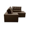 Sofá de Canto Retrátil e Reclinável com Molas LD 2,50x2,00m Viviane Suede Marrom Madelina Decor - 7