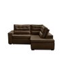 Sofá de Canto Retrátil e Reclinável com Molas LD 2,50x2,00m Viviane Suede Marrom Madelina Decor - 3