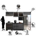 Ver imagem 4 de Cozinha Modulada Etna 5 Peças com Tampo e Nicho 5 Portas Poliman Móveis