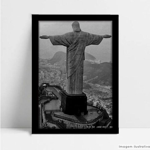 Quadro Decorativo Monumento Rio de janeiro - Preto - 15x21cm