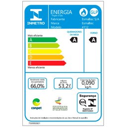 Fogão a Gás de Piso 4 Bocas Esmaltec Caribe Mesa Inox Preto - 4