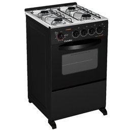 Fogão a Gás de Piso 4 Bocas Esmaltec Caribe Mesa Inox Preto - 2