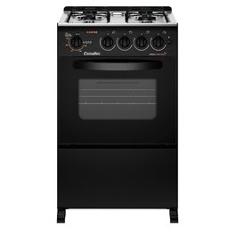 Fogão a Gás de Piso 4 Bocas Esmaltec Caribe Mesa Inox Preto - 1