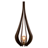 Abajur Luminária Chão Vazado Pequena Gota Madeira Mdf Rustico Cor:café - 1