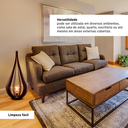 Ver imagem 5 de Abajur Luminária Chão Vazado Pequena Gota Madeira Mdf Rustico Cor:café