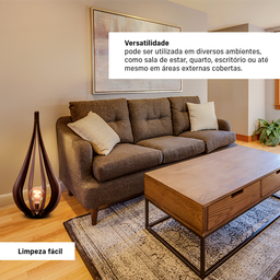 Abajur Luminária Chão Vazado Pequena Gota Madeira Mdf Rustico Cor:café - 5