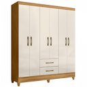 Ver imagem 1 de Guarda Roupa Casal Panamá 6 Portas Freijó Off White Moval