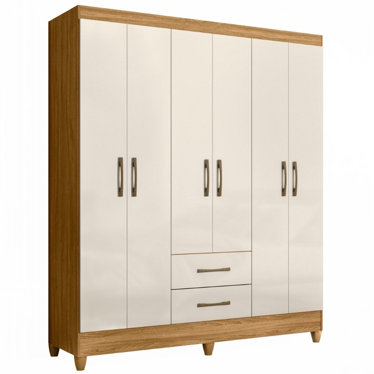 Guarda Roupa Casal Panamá 6 Portas Freijó Off White Moval Guarda Roupa Casal Panamá 6 Portas Freijó Off White Moval