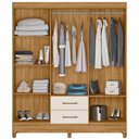 Ver imagem 2 de Guarda Roupa Casal Panamá 6 Portas Freijó Off White Moval