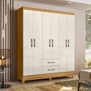 Ver imagem 3 de Guarda Roupa Casal Panamá 6 Portas Freijó Off White Moval