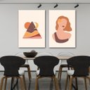 Ver imagem 4 de Conjunto Quadros Decoração Sala de Estar Modernos Minimalistas em Tecido Canvas