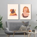 Ver imagem 3 de Conjunto Quadros Decoração Sala de Estar Modernos Minimalistas em Tecido Canvas