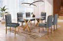 Ver imagem 1 de Conjunto Sala de Jantar 6 Lugares Mesa Munique com Tampo com Vidro e Cadeiras Madeira Maciça Imperia