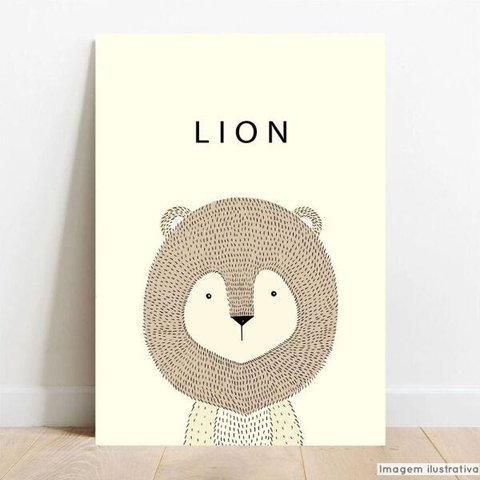 Placa Decorativa Escandinavo Lion - 40x60cm