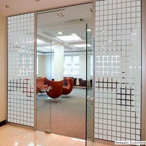 Adesivo para Vidro Box Banheiro Jateado Quadrado 1,22M Prova D'Água - 1,22 x 1,00M