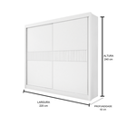 Ver imagem 4 de Guarda Roupa Mdf Ripado Cancun 2 Portas de Correr Branco