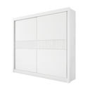 Ver imagem 1 de Guarda Roupa Mdf Ripado Cancun 2 Portas de Correr Branco