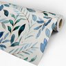 Papel de Parede Azul Verde Botânico Aquarela Folhas Ssfl-080 Sete Saba - 3