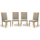 Ver imagem 1 de Kit com 4 Cadeiras Maiara Madeira Maciça Estofadas para Mesa de Jantar Veludo Bege 102