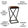 Banqueta Moderna Estilo Industrial em Z com 50 Cm Altura:marrom - 4