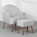 Ver imagem 6 de Kit Quarto Theo com Pés Retrô Mel - Berço + Cômoda 6 Gavetas + Poltrona de Amamentação Capri com Puf
