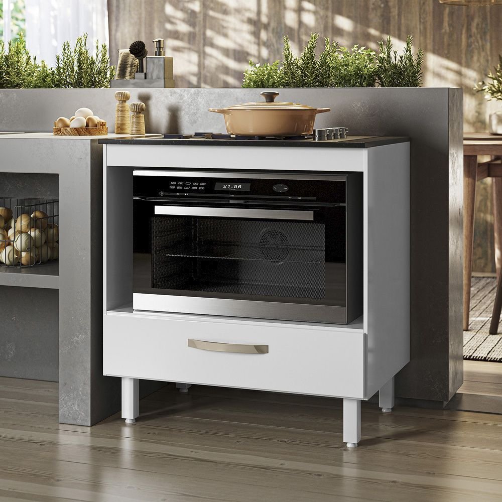 Balcao de Cozinha para Cooktop 80 Cm Lumi Branco Nc1 - Ehd - 4