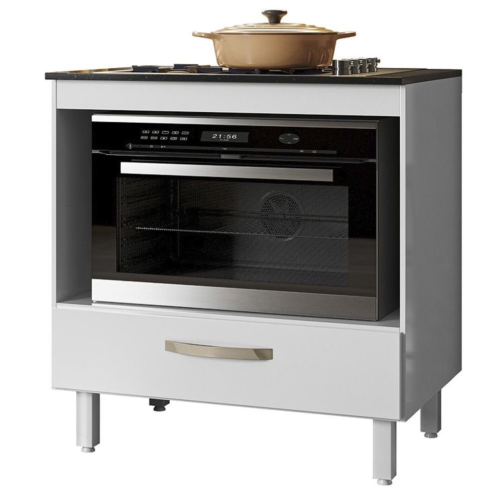 Balcao de Cozinha para Cooktop 80 Cm Lumi Branco Nc1 - Ehd