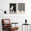 Ver imagem 2 de Kit 2 Quadros Artes Picasso Bauhaus 45x34cm:madeira Branca