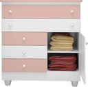 Ver imagem 2 de Cômoda Adhara 5 Gavetas 1 Porta Branco/rosê - Peternella